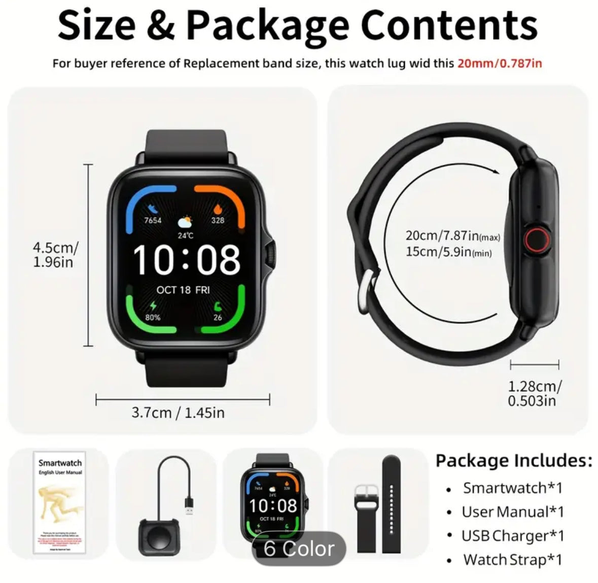 Reloj Inteligente 1.83" Pantalla Táctil Completa - Smartwatch Deportivo