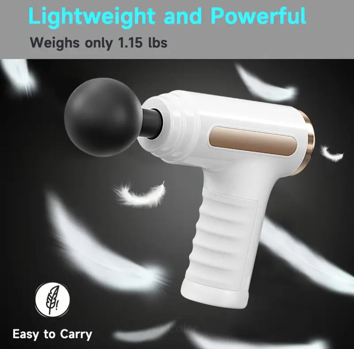 Pistola de Masaje Corporal Portátil – Negro & Dorado