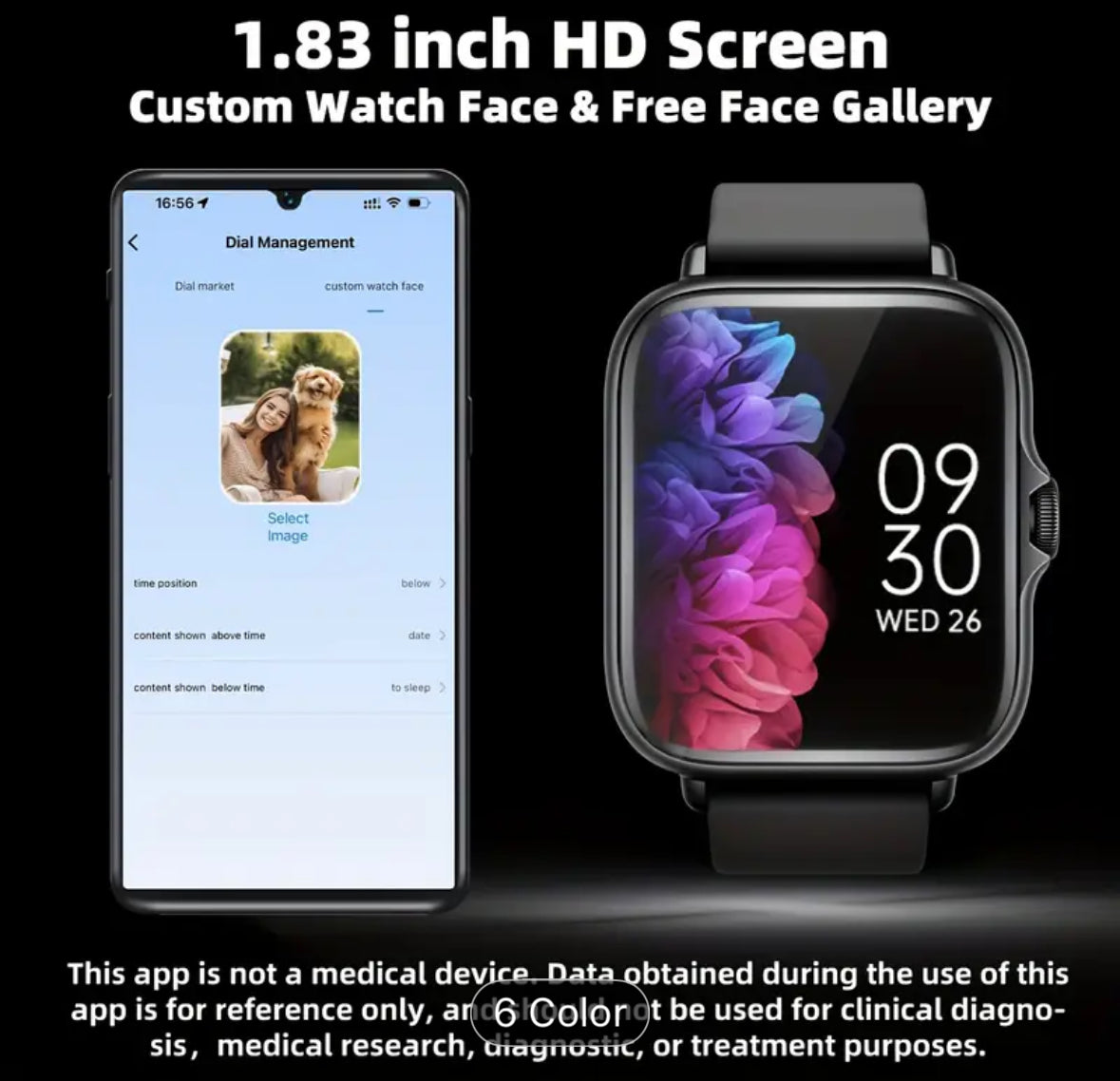 Reloj Inteligente 1.83" Pantalla Táctil Completa - Smartwatch Deportivo