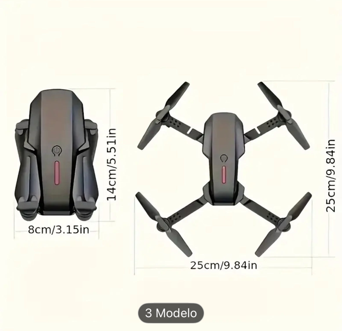 Drone E98 con cámara HD + 2 baterías 🔋, 🚁+📷
